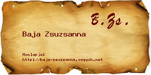 Baja Zsuzsanna névjegykártya